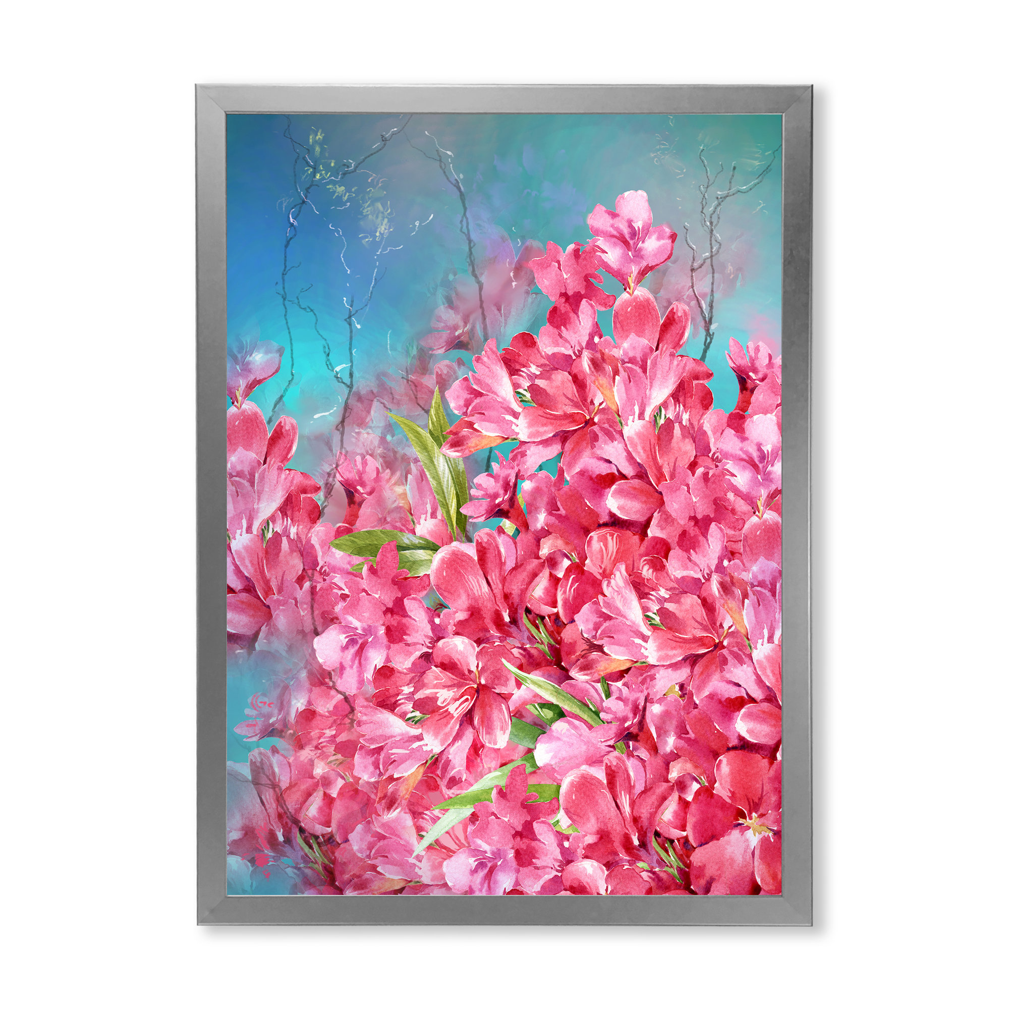 Winston Porter Pink Blossom Floral Modern Art Traditional Canvas Art